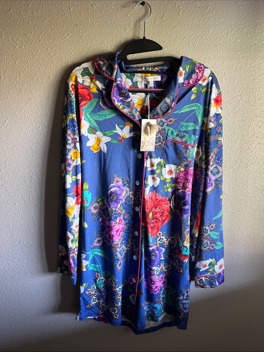 NWT Johnny Was Floral Button-Down Sleep Shirt